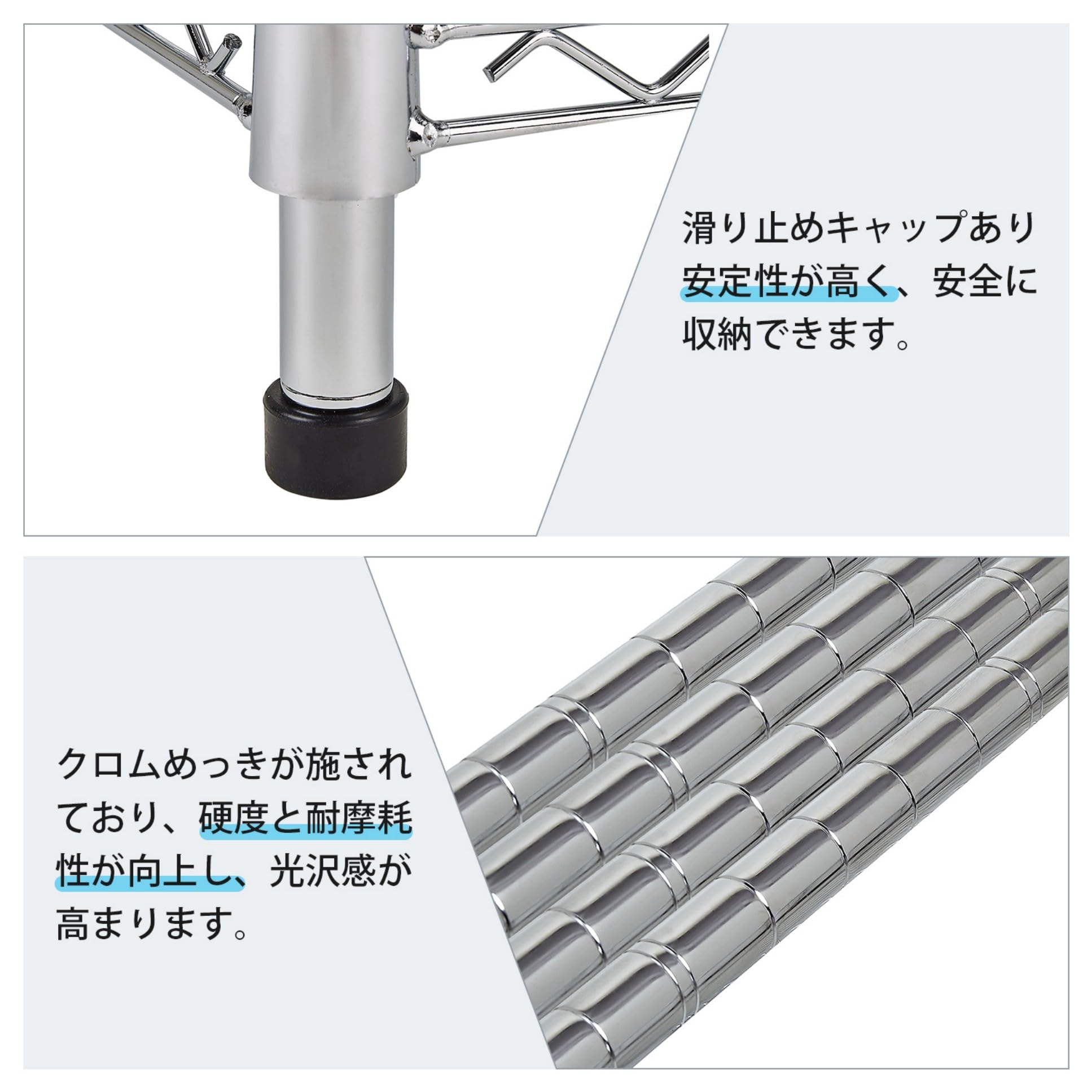 Amazon｜VECELO スチールラック 3段 幅60x奥行35x高さ76cm 耐荷重150kg